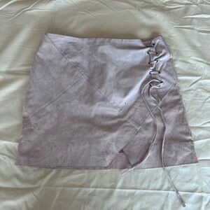 Blank NYC Lace-Up Tan Mini Skirt